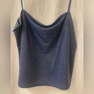 Reformation - Sparkly blue and gold fabric tank top size Small